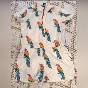 Parrot tea collection lake romper 7 animal kingdom‎ safari NWT macaw march beige